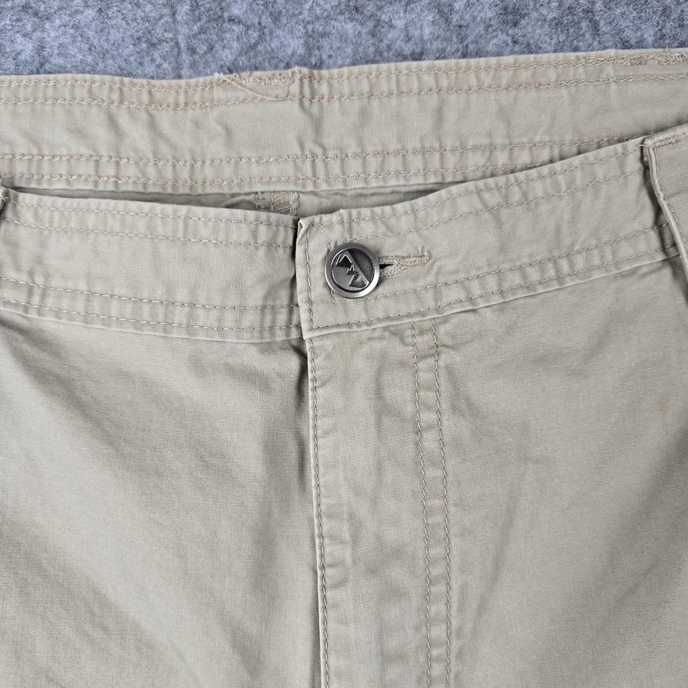Wrangler Outdoor Shorts Mens 38 Beige Cargo Canvas Utility Pockets Hiking